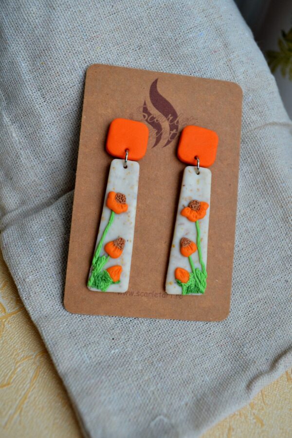 Cercei flori portocalii