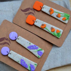 Cercei flori portocalii - Imagine 2