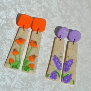 Cercei flori portocalii - Imagine 3