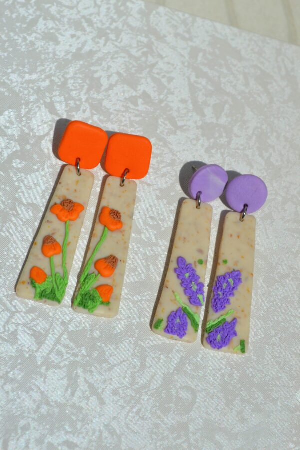 Cercei flori portocalii