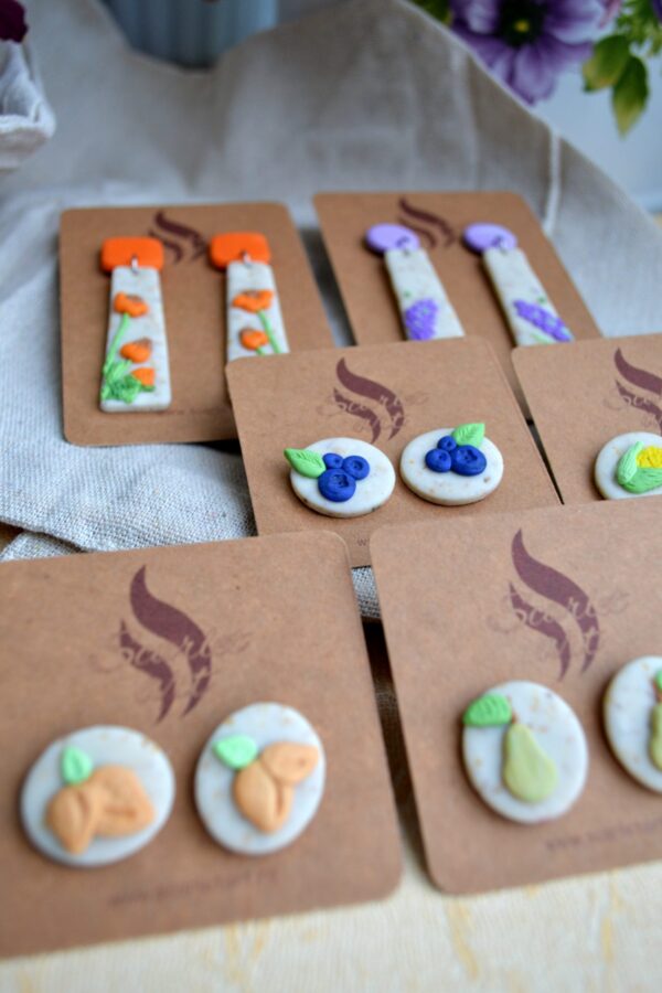 Cercei flori portocalii