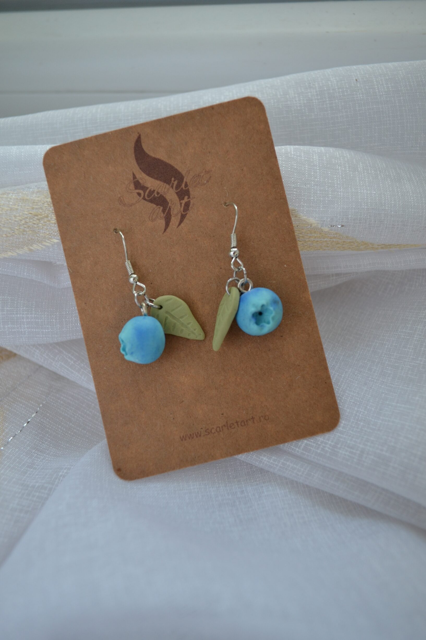 Cercei afine cu frunzuliță - Imagine 2