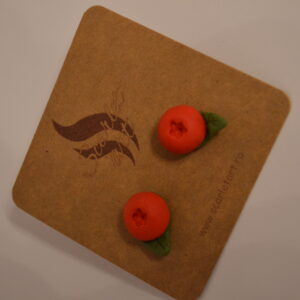 Cercei afine roșii cu frunze - Imagine 4