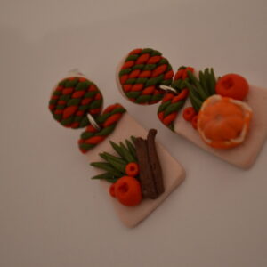 Cercei tricot cu elemente de Crăciun