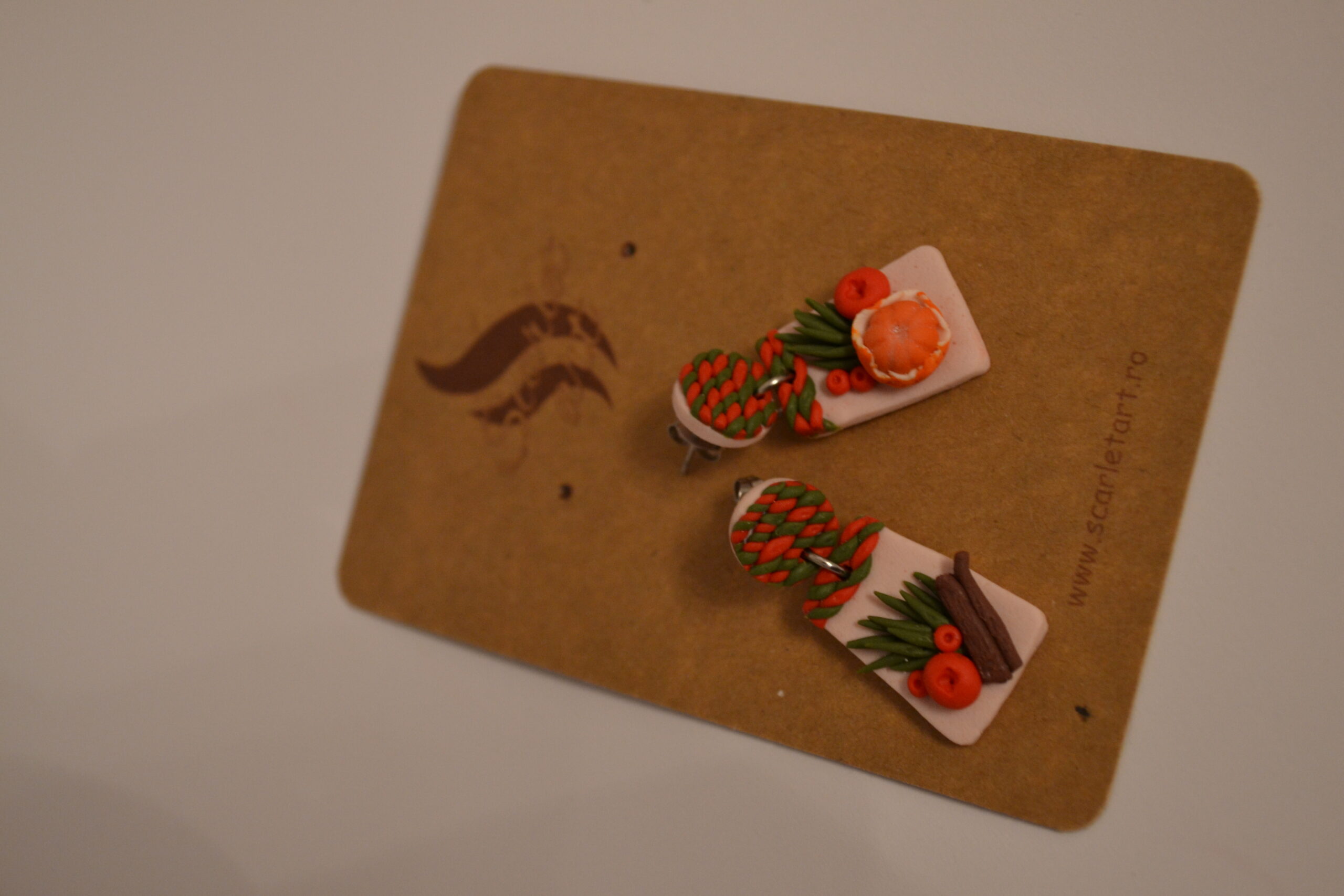 Cercei tricot cu elemente de Crăciun - Imagine 2