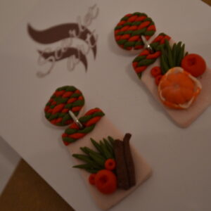 Cercei tricot cu elemente de Crăciun - Imagine 3