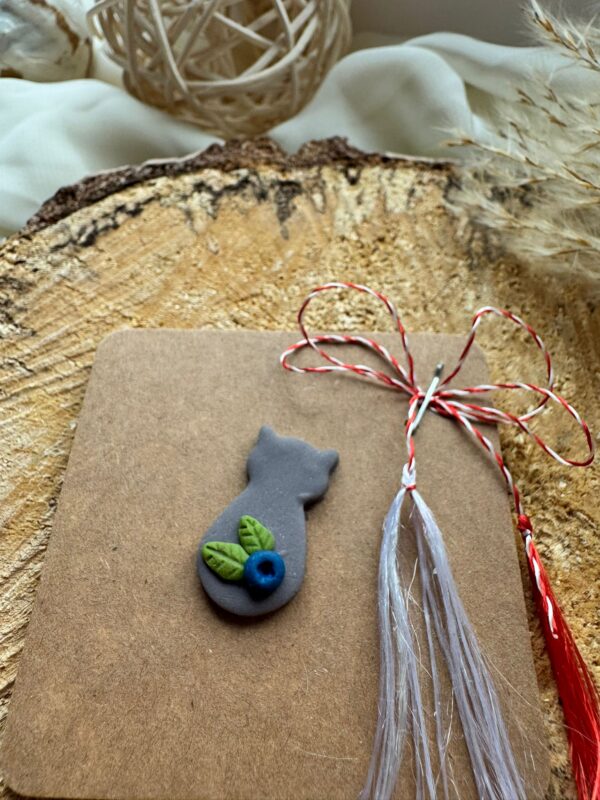 Broșă pisică afină