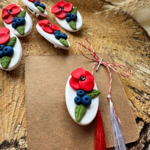 Broșă maci si afine - Imagine 2