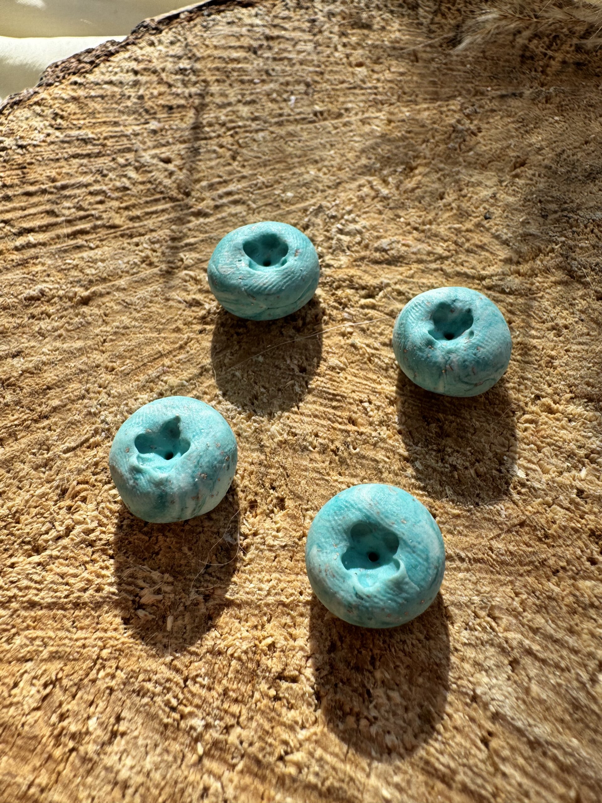 Cercei afină albastră marble - Imagine 2