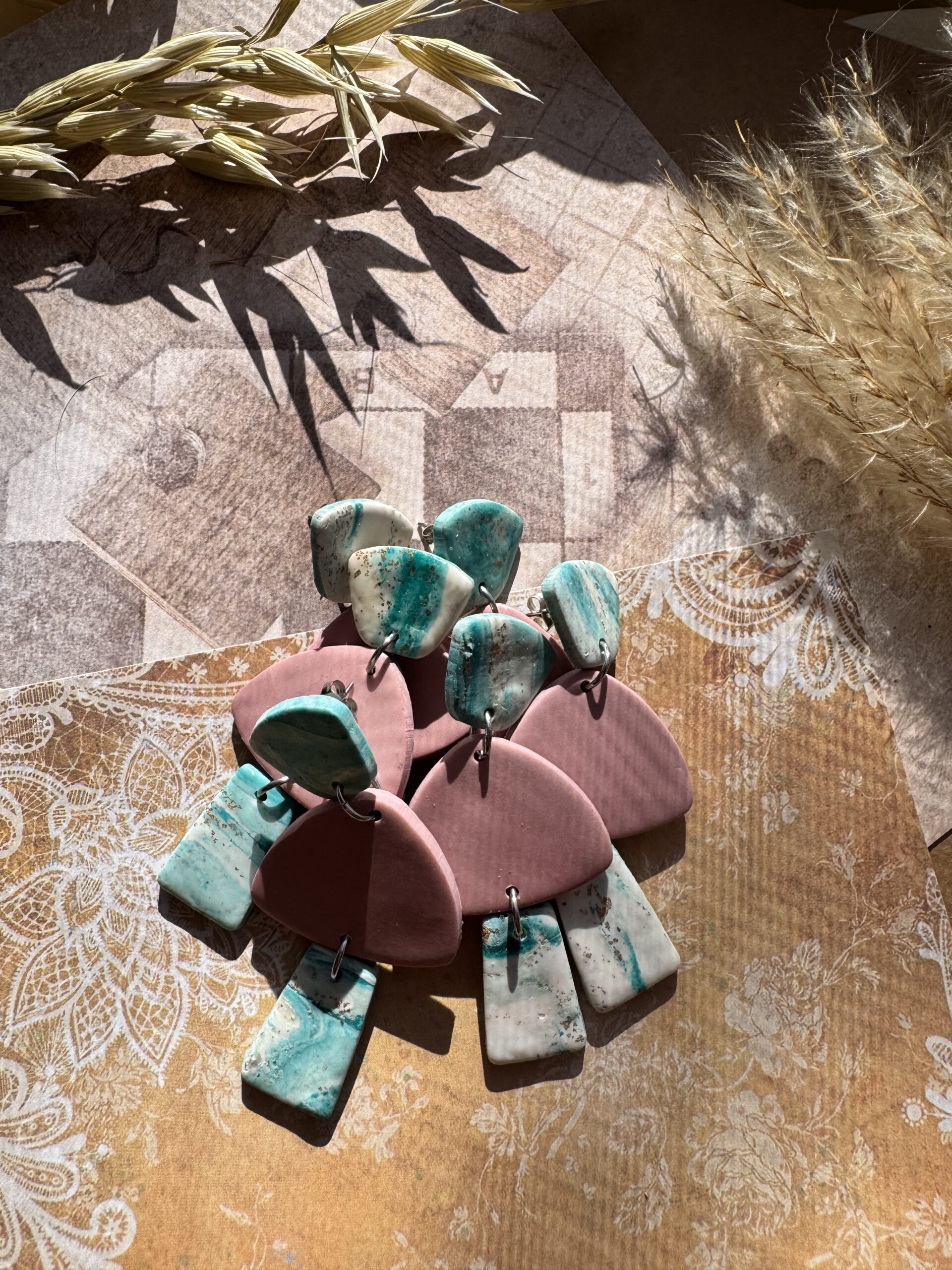 Cercei marble 3 elemente - Imagine 6