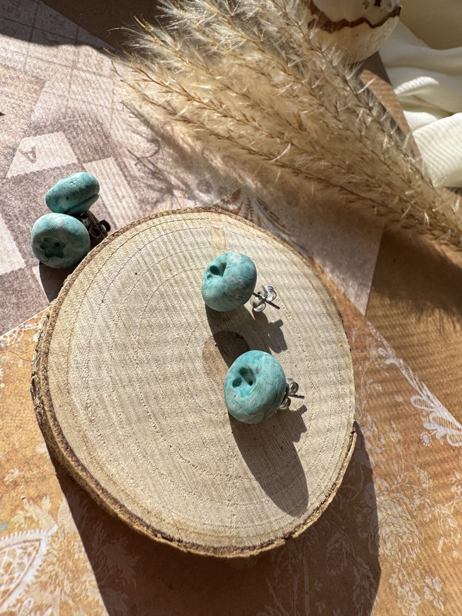 Cercei afină albastră marble - Imagine 1