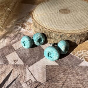 Cercei afină albastră marble - Imagine 3